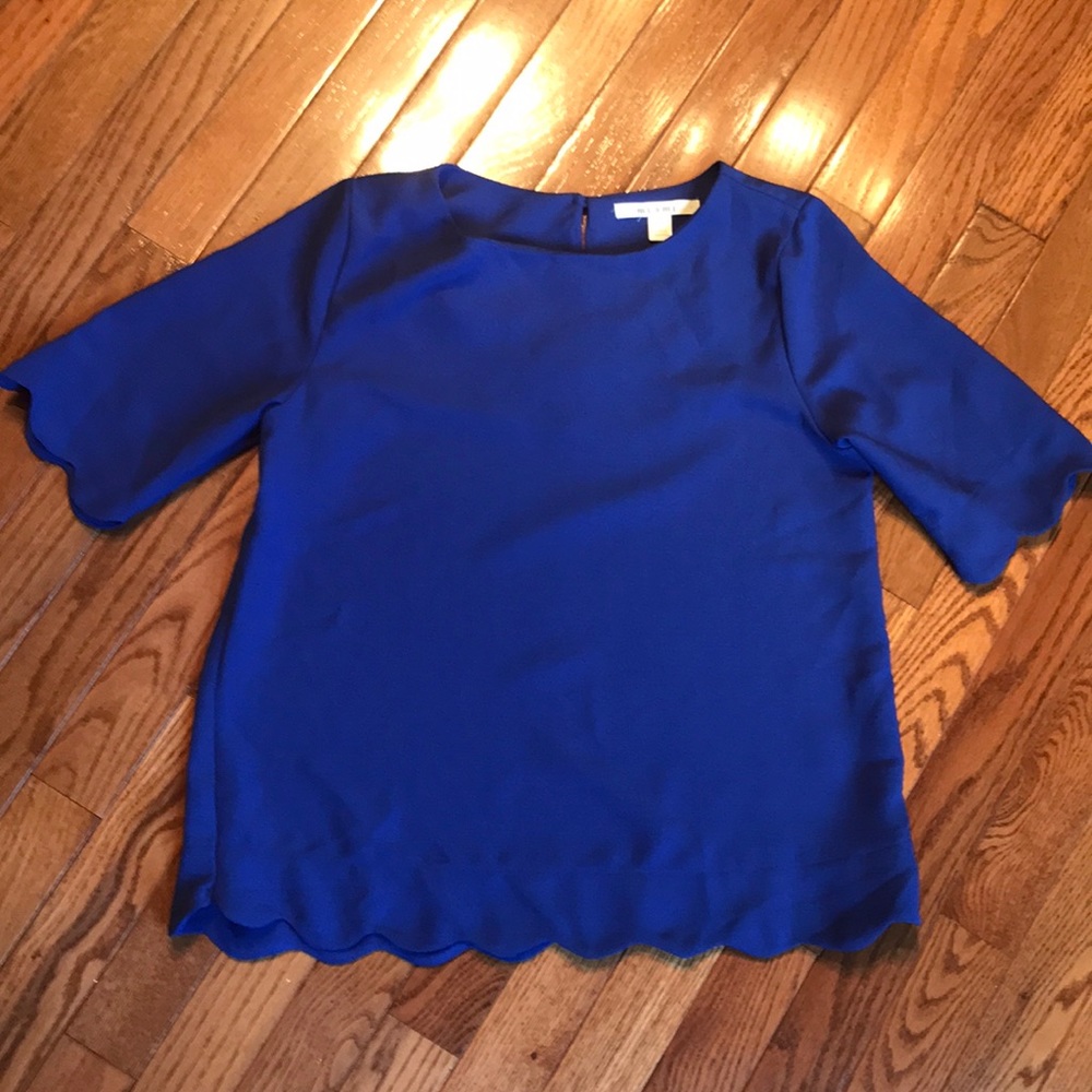 Blue scalloped top